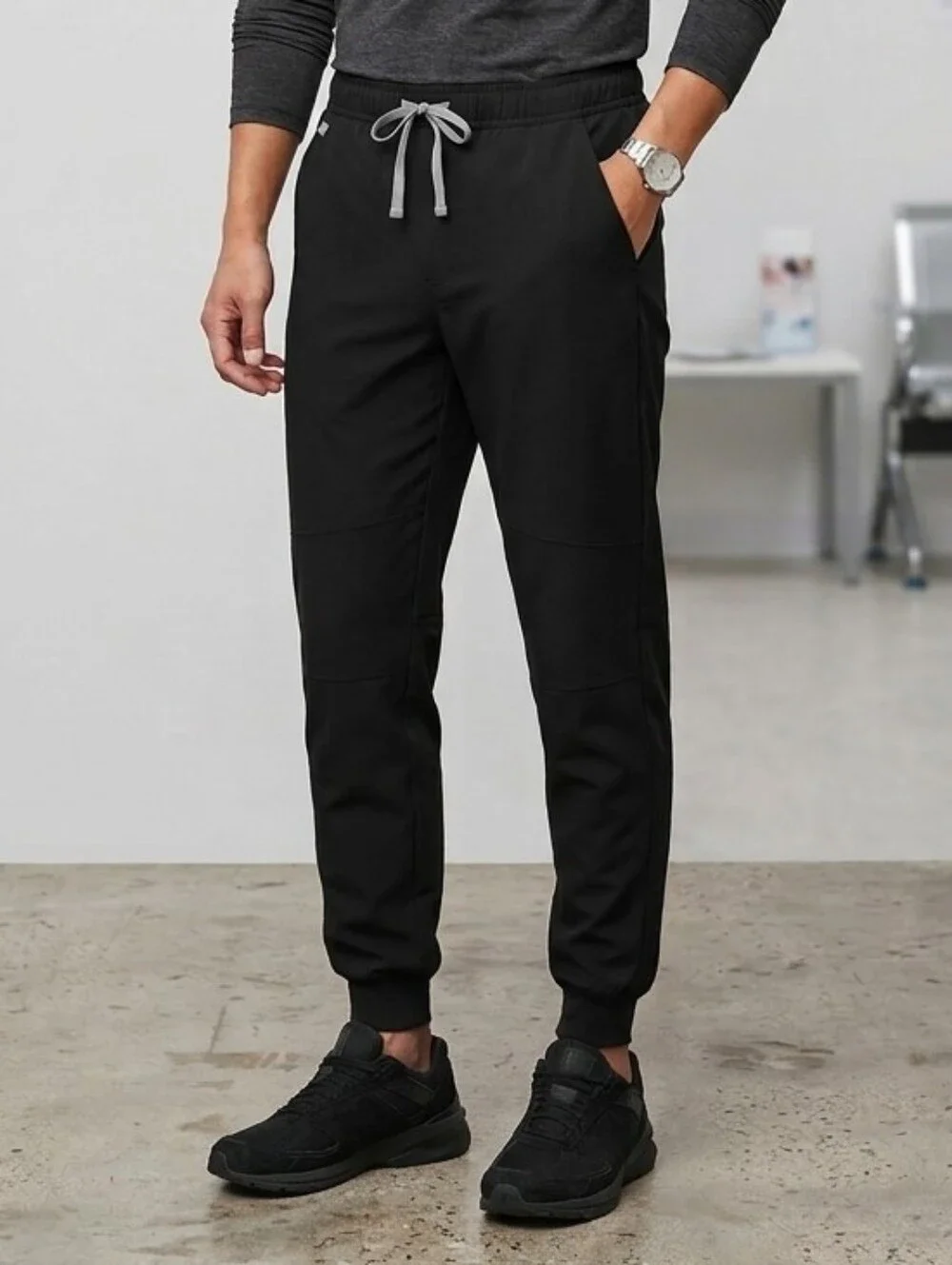 FIGS Mens Black Tansen Scrub Pants Joggers Medium Tall M/T Bottoms M21SW2051T